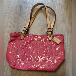 Coach Pink Patent Leather Small Satchel